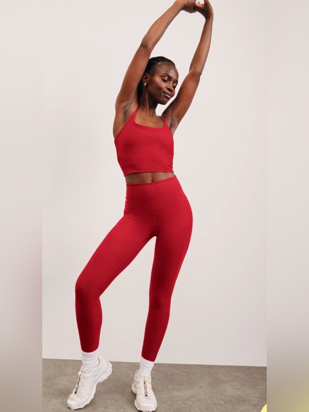 Beyond Yoga Spacedye Caught In The Midi High Waisted Legging size M red soft